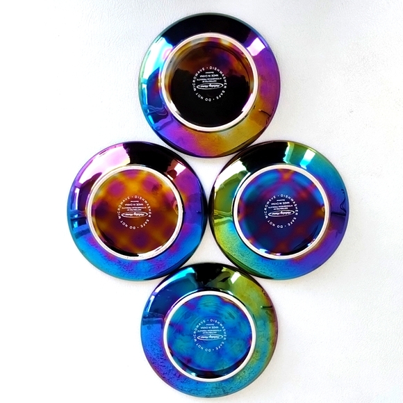 Stay For A Bite Iridescent Tidbit Plate Bat Set Of 4 Bewitched - Picture 2 of 15